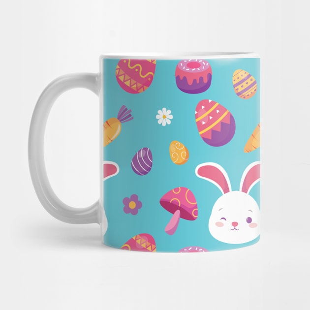 Seamless Easter Eggs and Bunnies Pattern by Inspired-DS